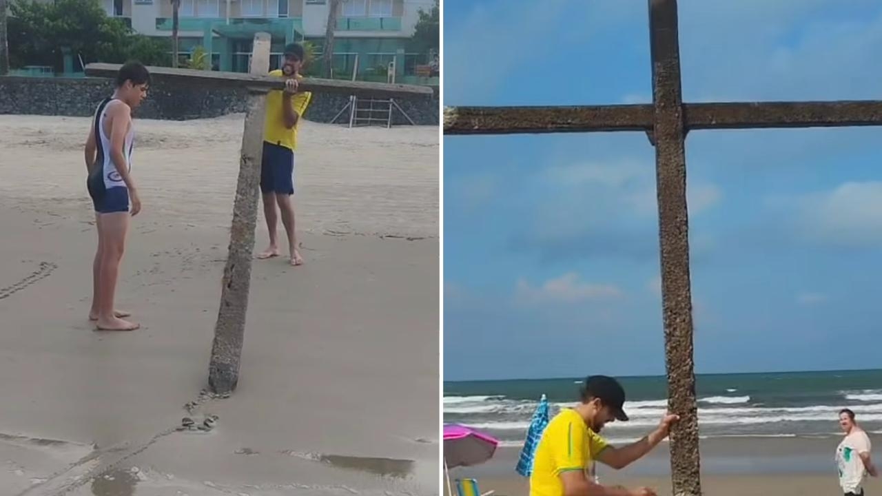 Menino encontra cruz vazia no mar enquanto louvava na Páscoa: “Foi um sinal, Ele vive”