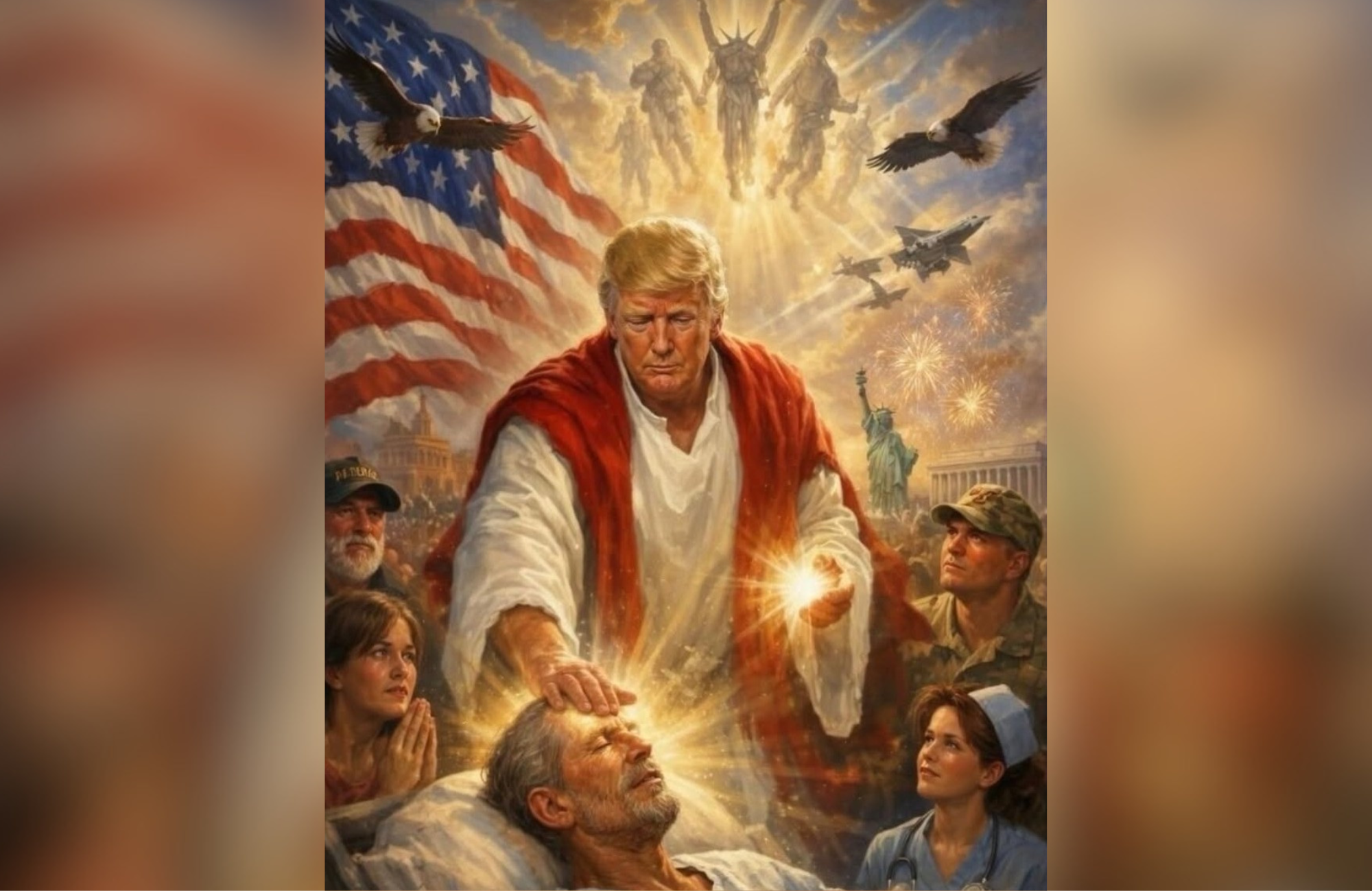 Líderes evangélicos chamam de “blasfêmia” postagem de Trump retratado como Jesus