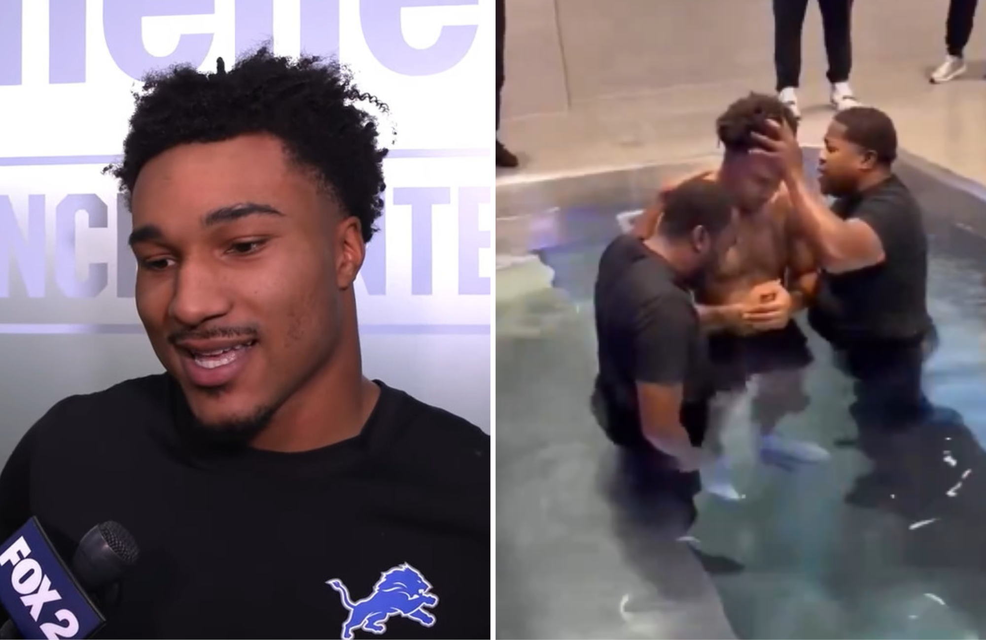 Jogador da NFL é batizado e afirma: “Senti que precisava ser salvo por Deus”