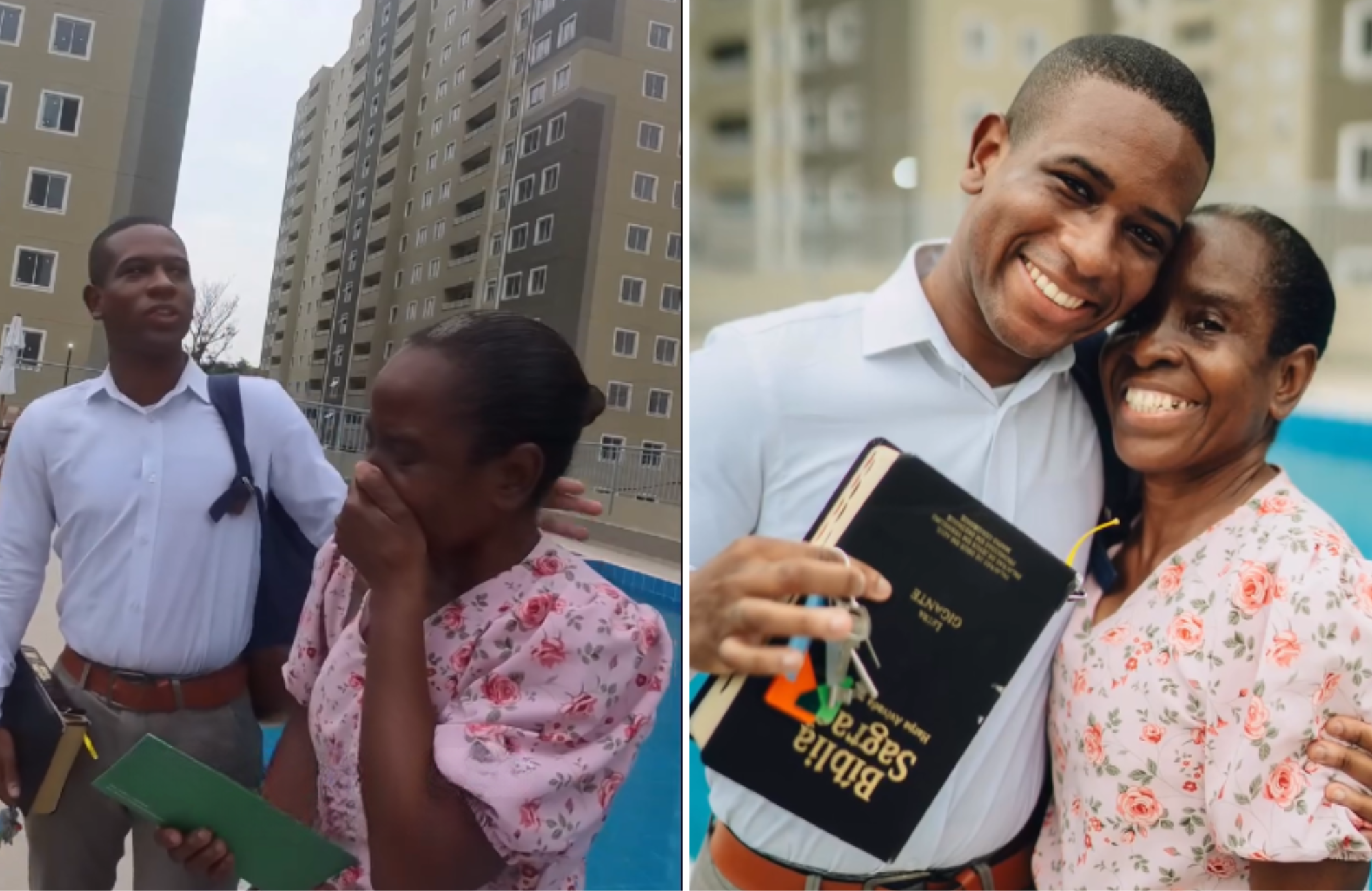 Filho emociona mãe com 1º apartamento após ambos superarem câncer: “Deus deu vitória”