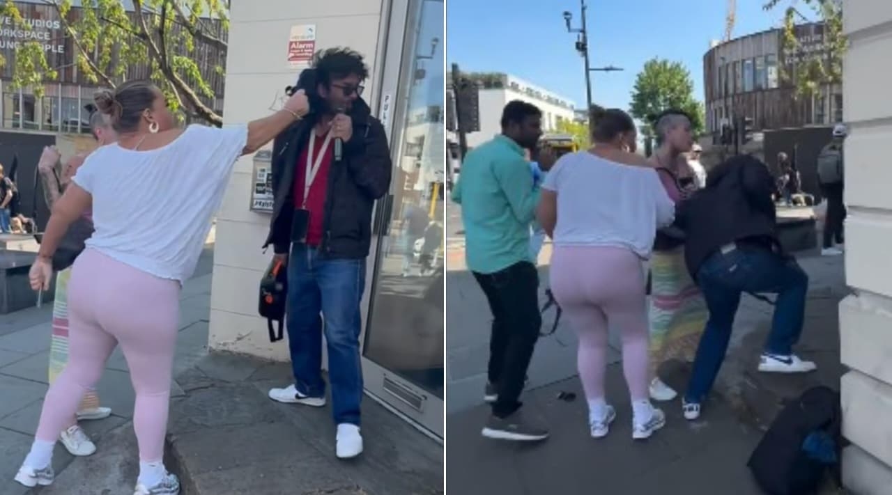 Mulher agride evangelista de rua e tenta impedir pregação em Londres: ‘Me deu socos’