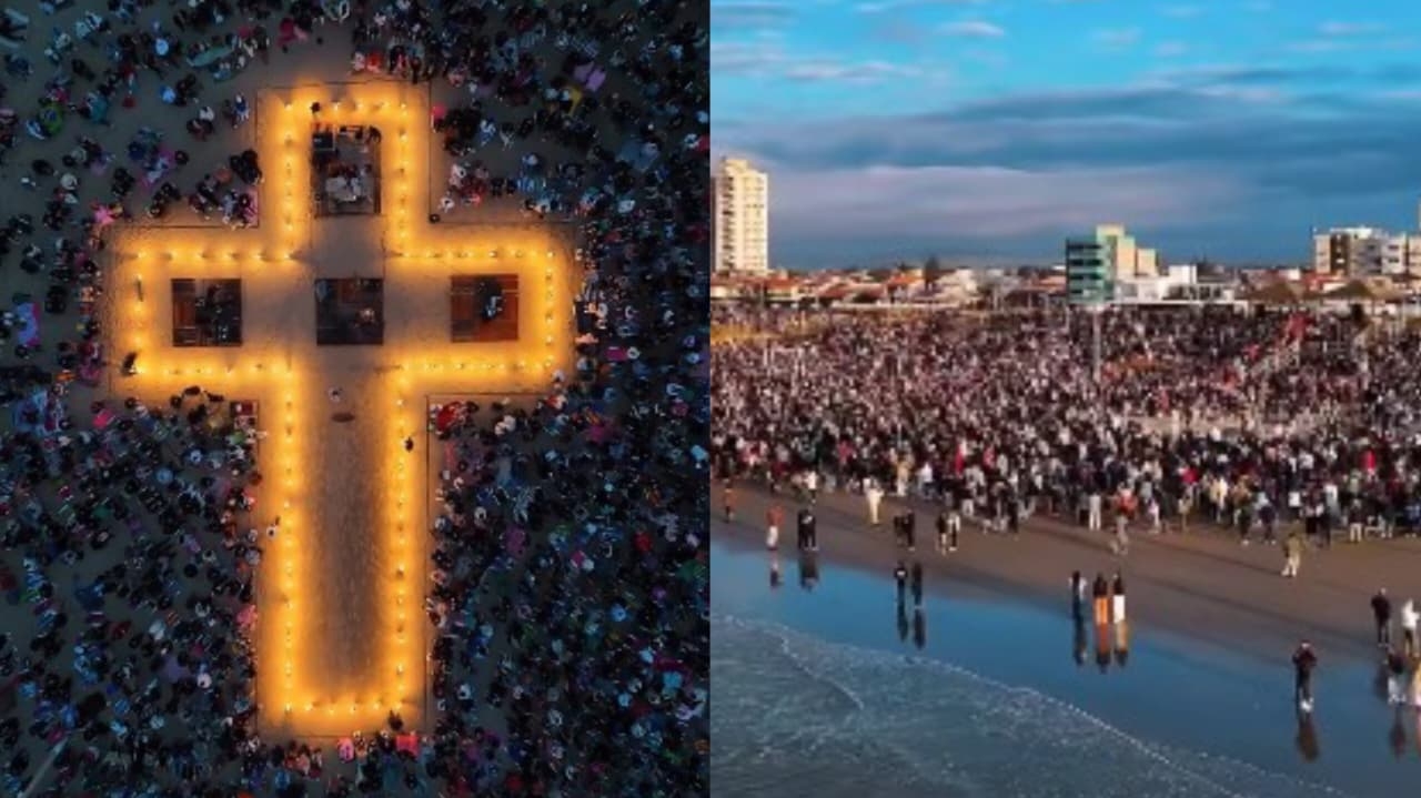Culto ao amanhecer reúne 5 mil pessoas na orla de Balneário Rincão: “O Céu desceu””