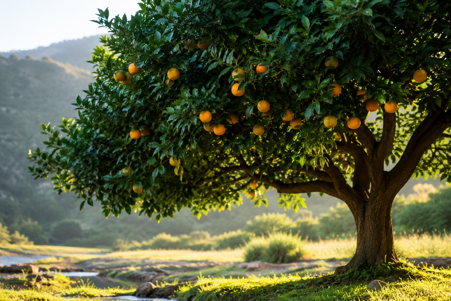 A árvore só dá frutos quando ela cresce