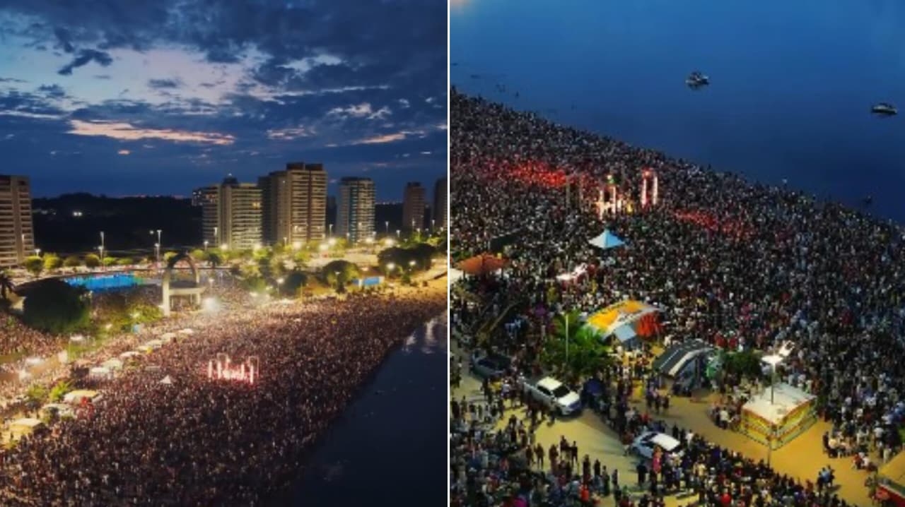 Culto ao amanhecer atrai mais de 70 mil pessoas em praia no Amazonas: “Encontro com Deus”