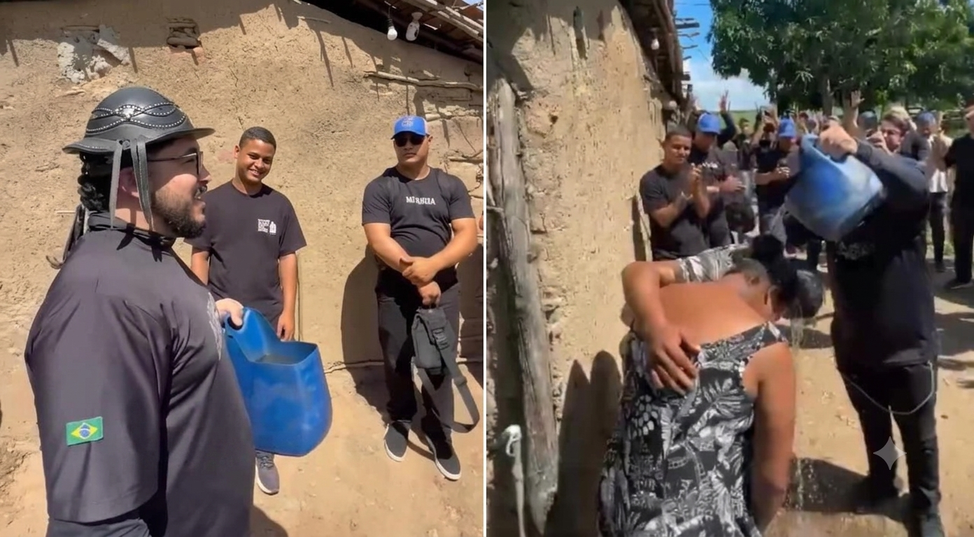 Missionário batiza casal com pote de água no Sertão Nordestino: “Jesus estava lá”