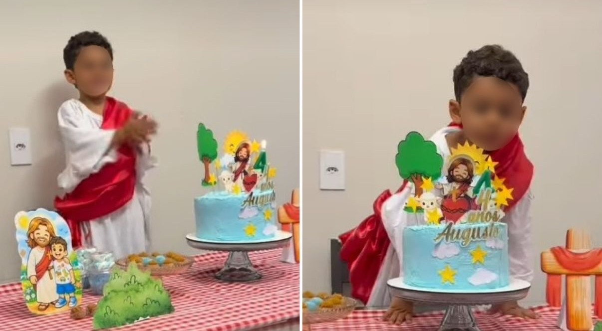 Menino de 4 anos viraliza após pedir festa de Jesus: “Quero minha roupa igual à Dele”