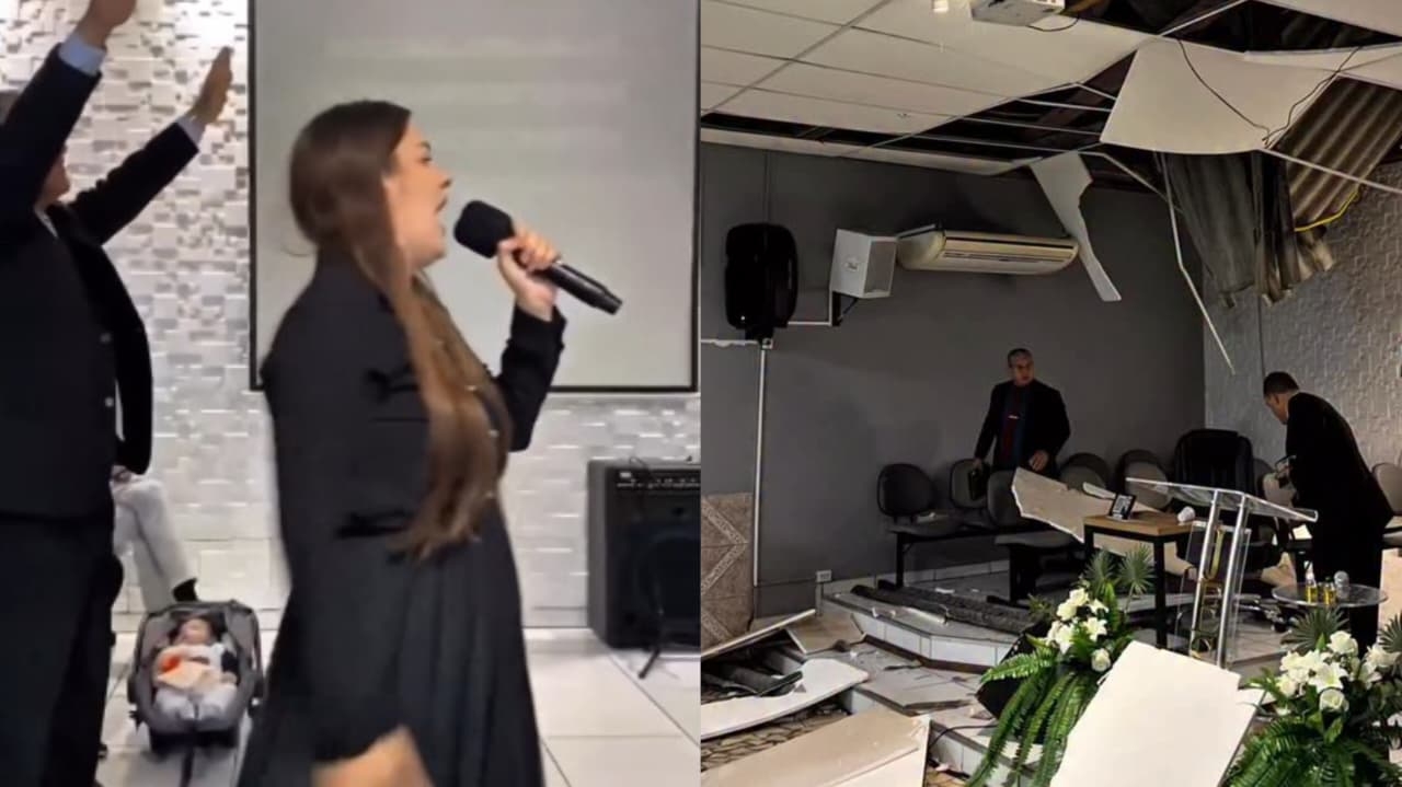 Pais testemunham livramento após teto de igreja desabar sobre bebê no RS: “Deus guardou”