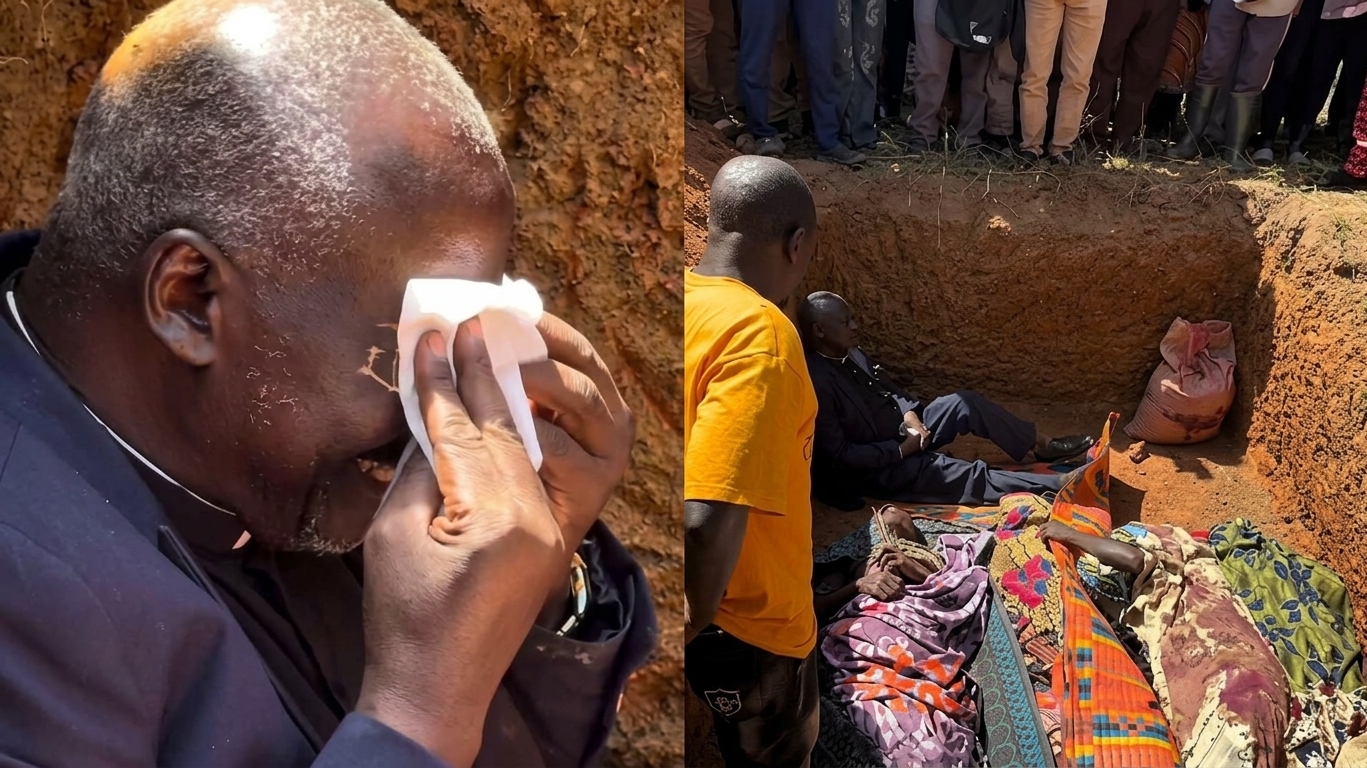 Dentro de cova, pastor nigeriano chora após mais membros de sua igreja serem mortos